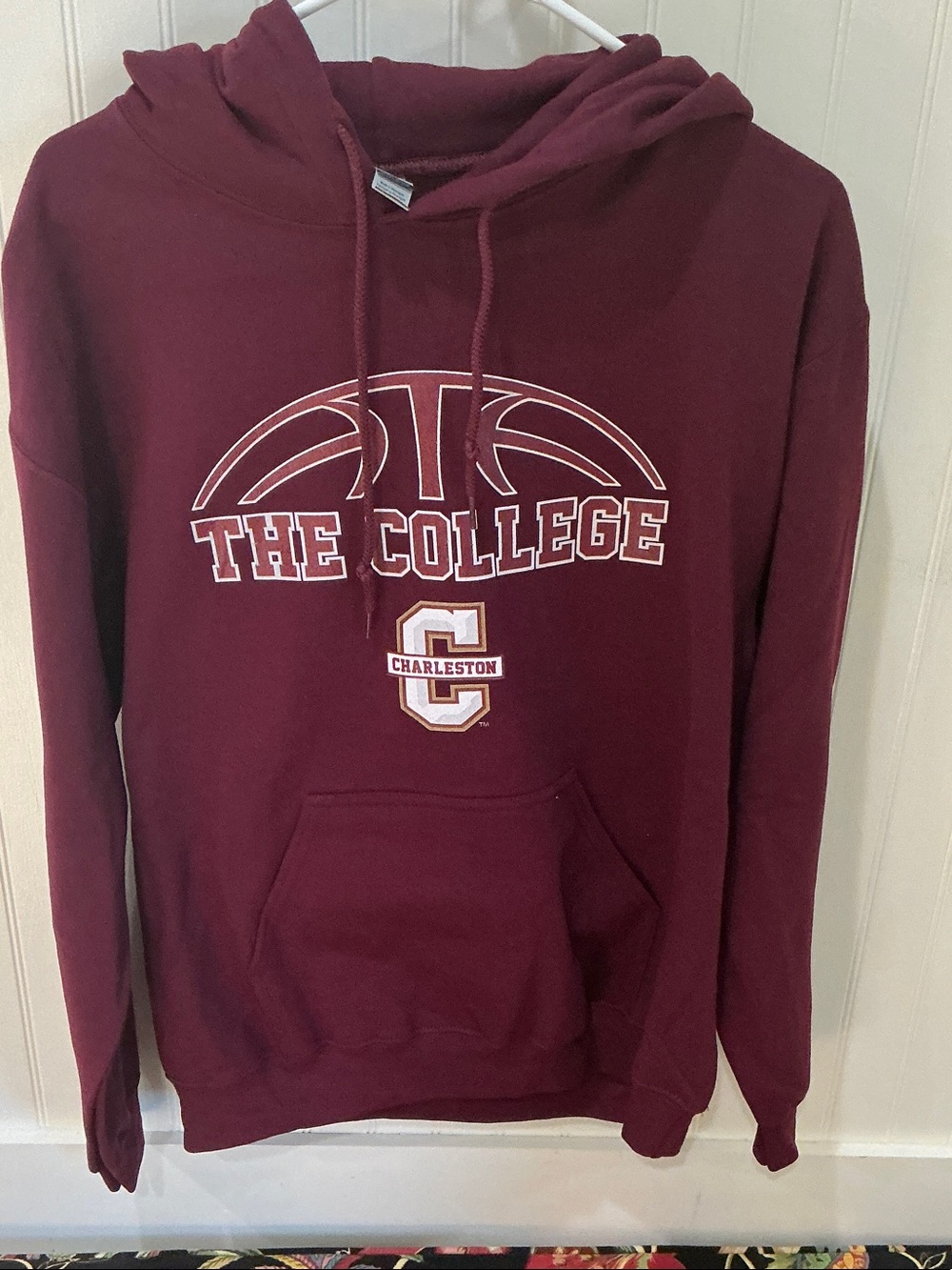 Gildan Maroon Charleston 'The College' Hoodie